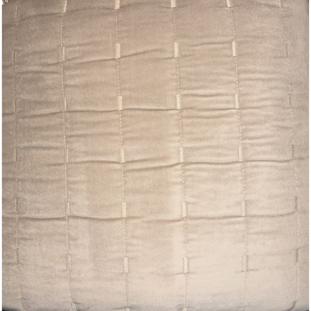 Threshold Channel Stitch Velvet Quilt in Natural - Full/Queen